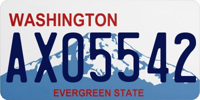 WA license plate AXO5542