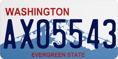 WA license plate AXO5543