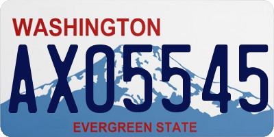WA license plate AXO5545