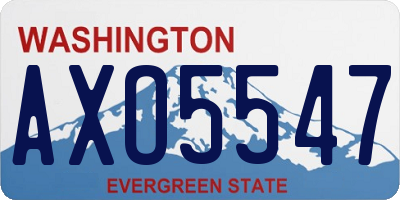 WA license plate AXO5547