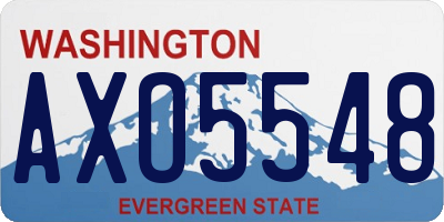 WA license plate AXO5548