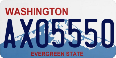 WA license plate AXO5550