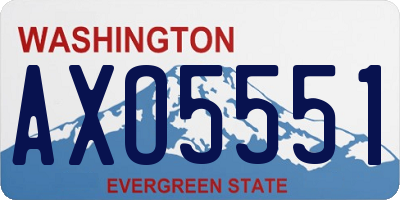 WA license plate AXO5551
