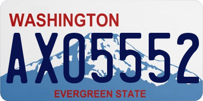 WA license plate AXO5552