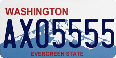 WA license plate AXO5555