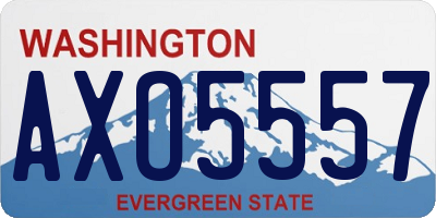 WA license plate AXO5557