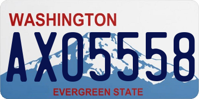 WA license plate AXO5558