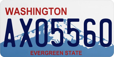 WA license plate AXO5560
