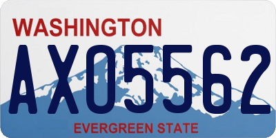 WA license plate AXO5562