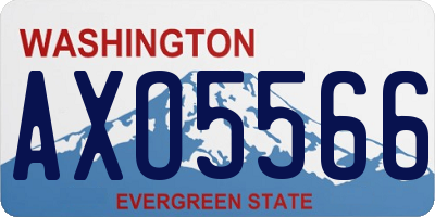 WA license plate AXO5566