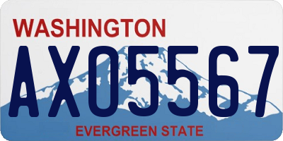 WA license plate AXO5567