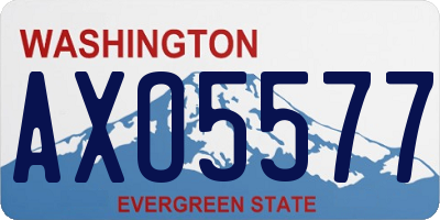 WA license plate AXO5577