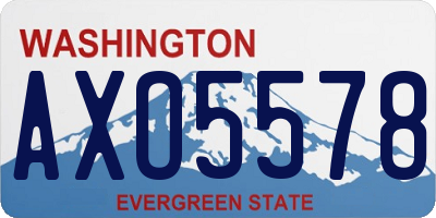 WA license plate AXO5578