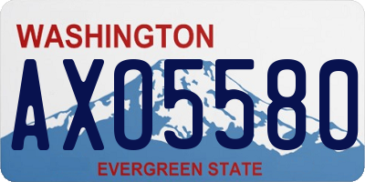 WA license plate AXO5580
