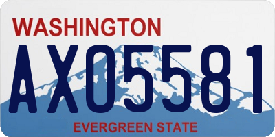 WA license plate AXO5581