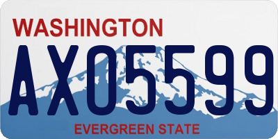 WA license plate AXO5599