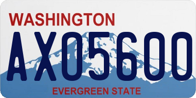 WA license plate AXO5600