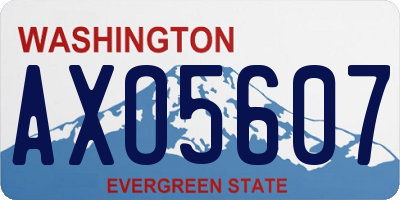 WA license plate AXO5607