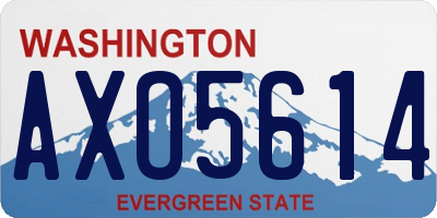 WA license plate AXO5614