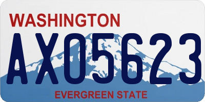 WA license plate AXO5623