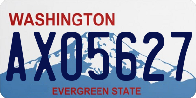 WA license plate AXO5627