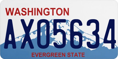 WA license plate AXO5634