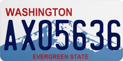 WA license plate AXO5636