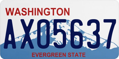 WA license plate AXO5637