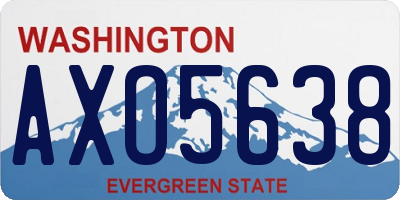 WA license plate AXO5638