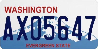 WA license plate AXO5647