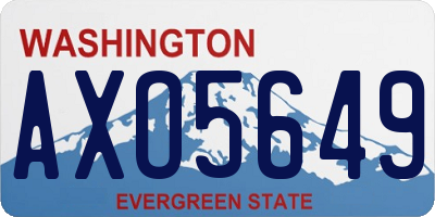 WA license plate AXO5649