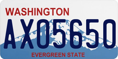 WA license plate AXO5650