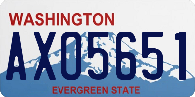 WA license plate AXO5651