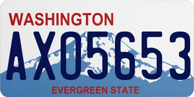 WA license plate AXO5653