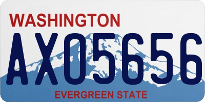 WA license plate AXO5656