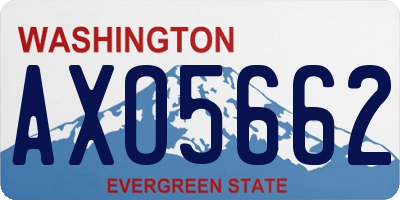 WA license plate AXO5662