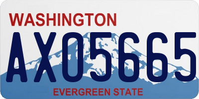 WA license plate AXO5665