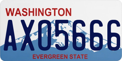 WA license plate AXO5666