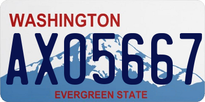 WA license plate AXO5667