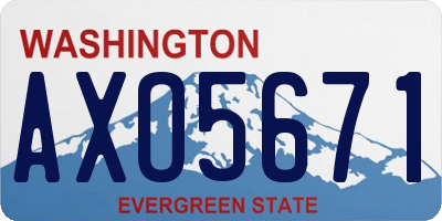 WA license plate AXO5671