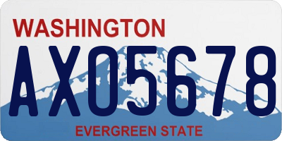 WA license plate AXO5678