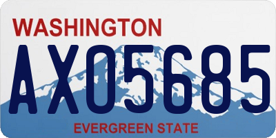 WA license plate AXO5685