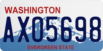 WA license plate AXO5698