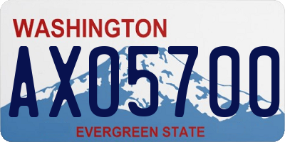 WA license plate AXO5700