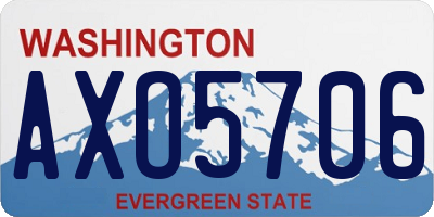 WA license plate AXO5706