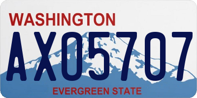 WA license plate AXO5707