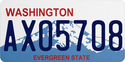 WA license plate AXO5708