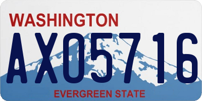 WA license plate AXO5716