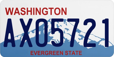 WA license plate AXO5721