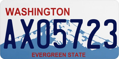 WA license plate AXO5723
